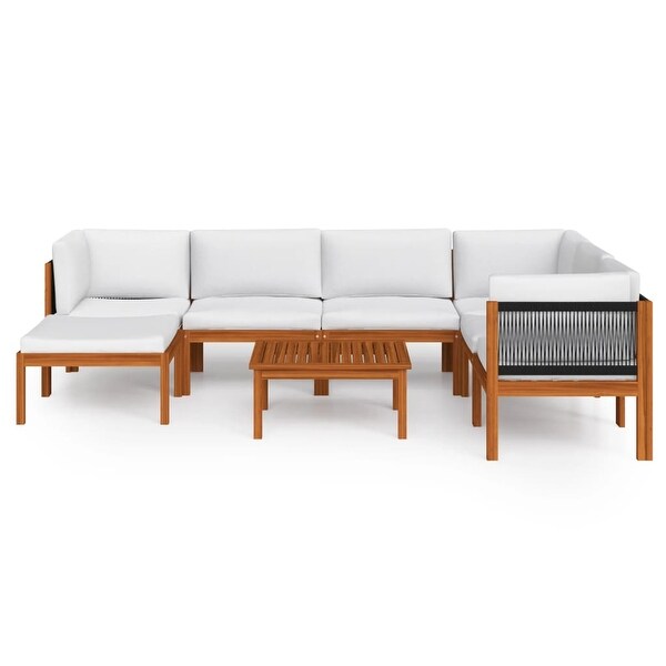 vidaXL Patio Lounge Set Outdoor Sectional Sofa with Cushions Solid Acacia Wood