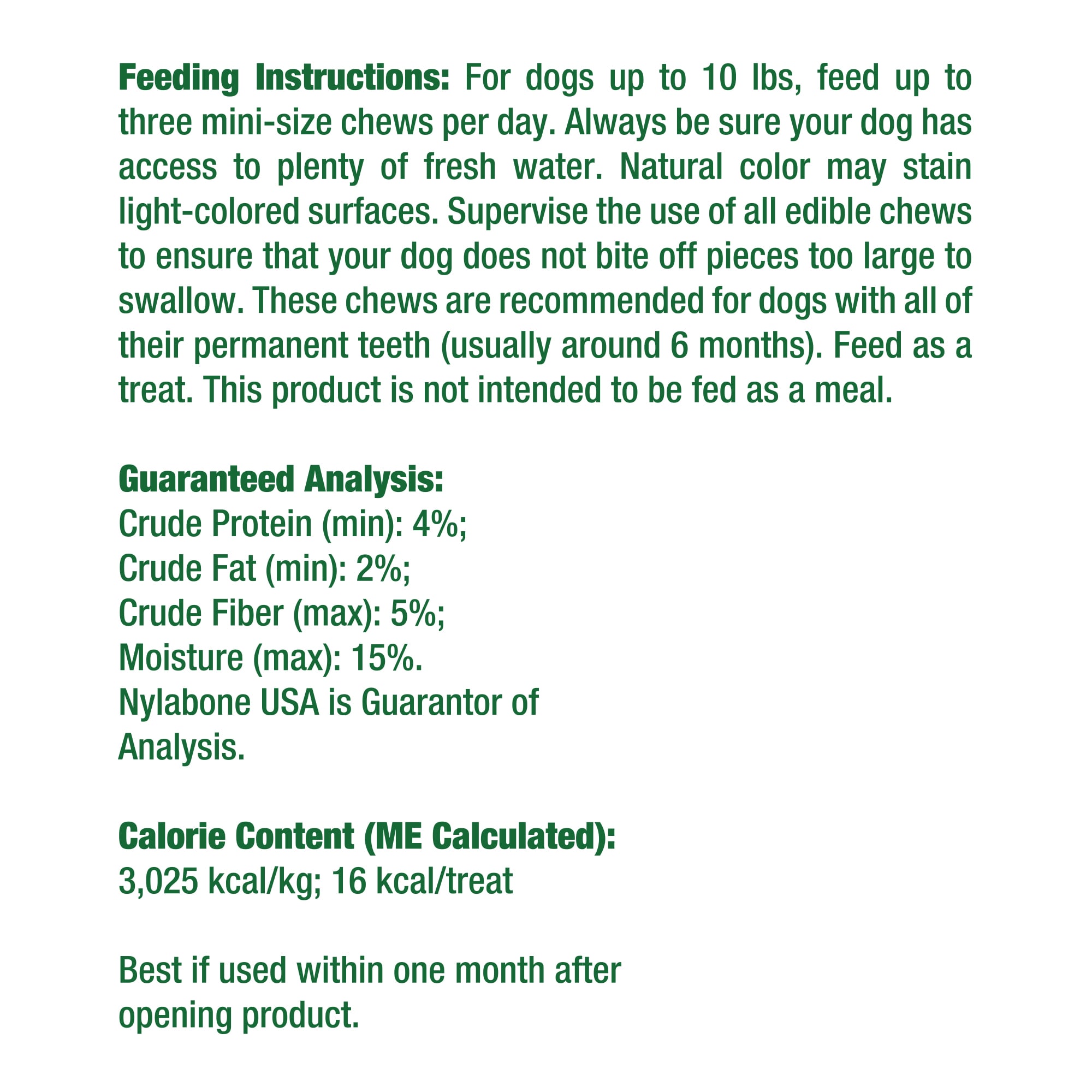 Nylabone Nutri Dent Limited Ingredients Mini Fresh Breath Dental Chews for Dogs， 5.6 oz.， Count of 32