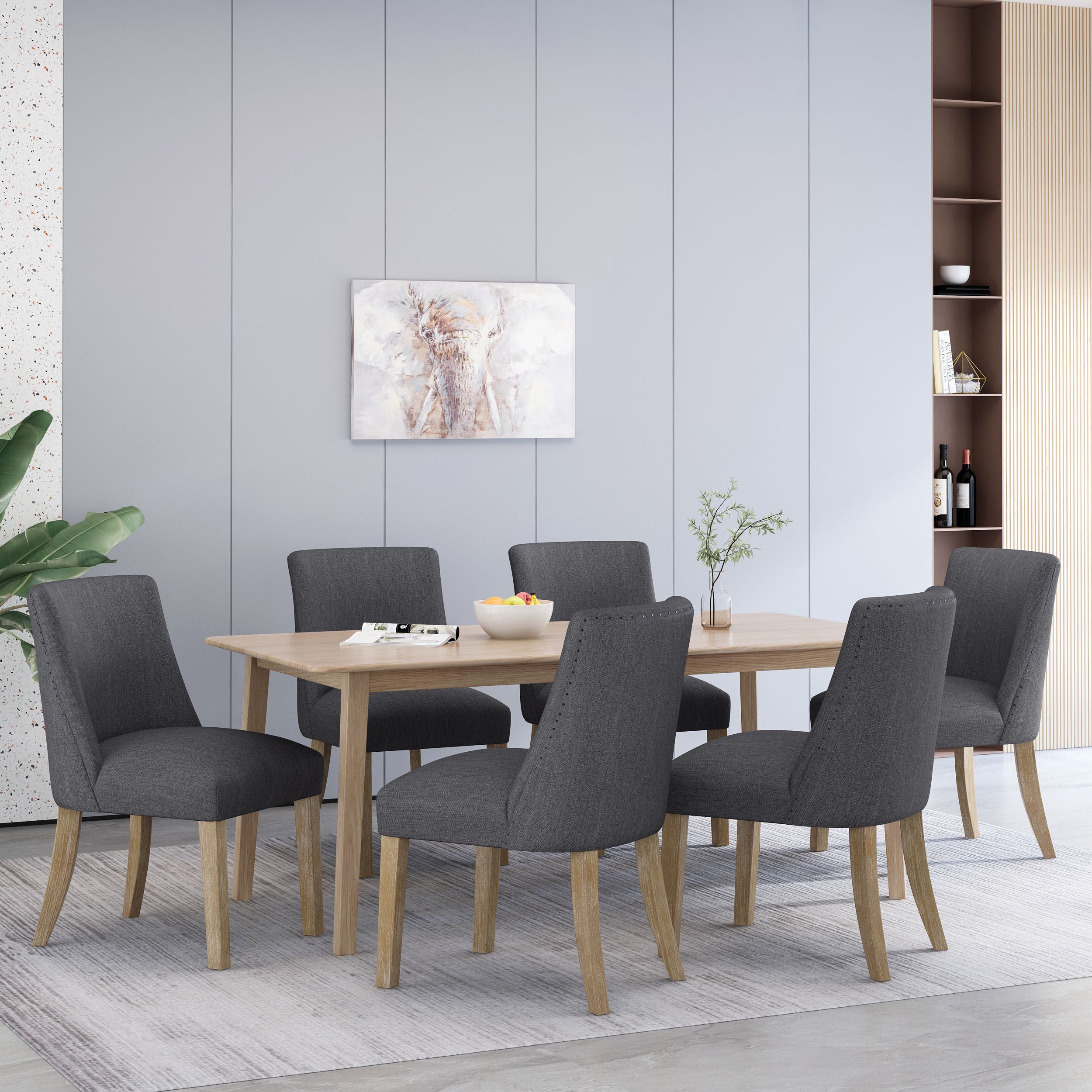 Gladwin Contemporary Fabric Dining Chairs, Set of 6