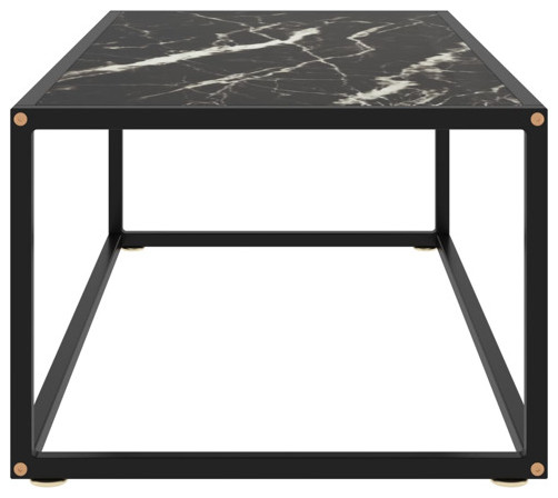 vidaXL Coffee Table End Table Accent Sofa Table with Steel Frame Black Glass   Transitional   Coffee Tables   by vidaXL LLC  Houzz