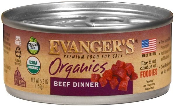 Evanger's Organics Beef Dinner Grain-Free Canned Cat Food