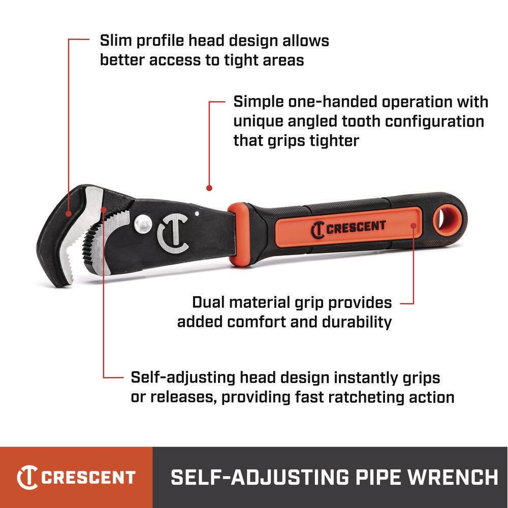 Crescent 12 in. Self-Adjusting Pipe Wrench with Grip CPW12