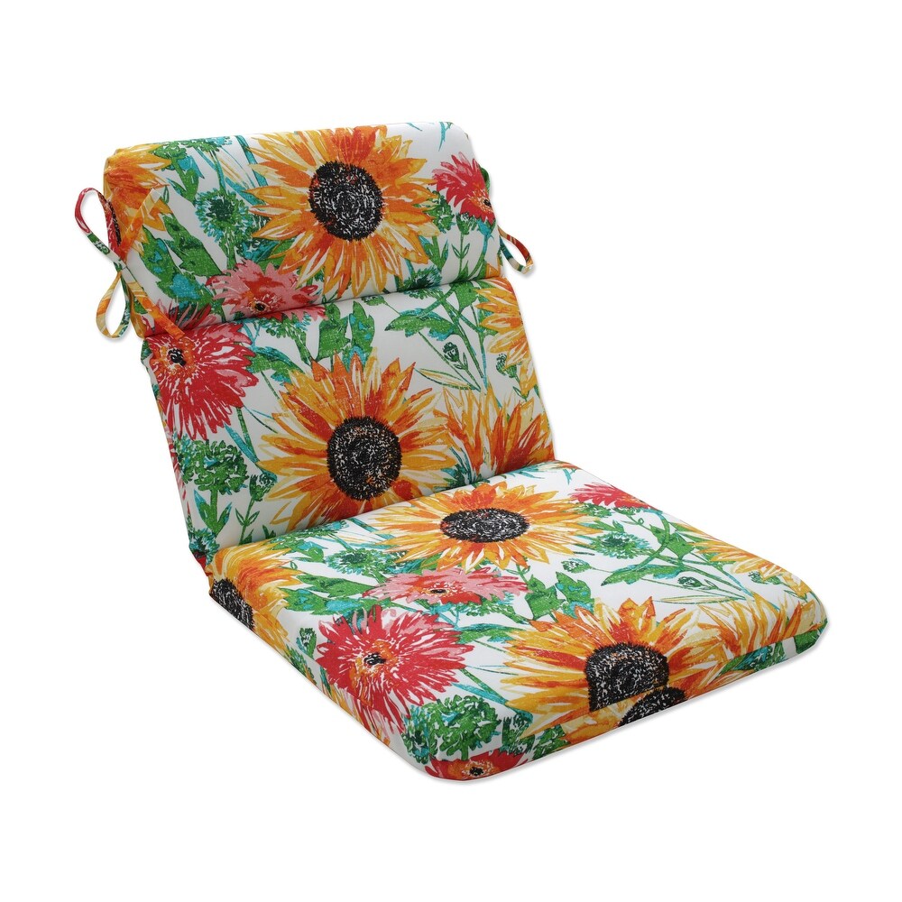 Pillow Perfect Outdoor Sunflowers Sunburst Rounded Corners Chair Cushion   40.5 X 21 X 3