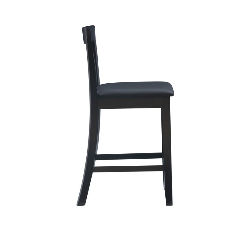 Linon Floresti Black Slat back Counter Stool