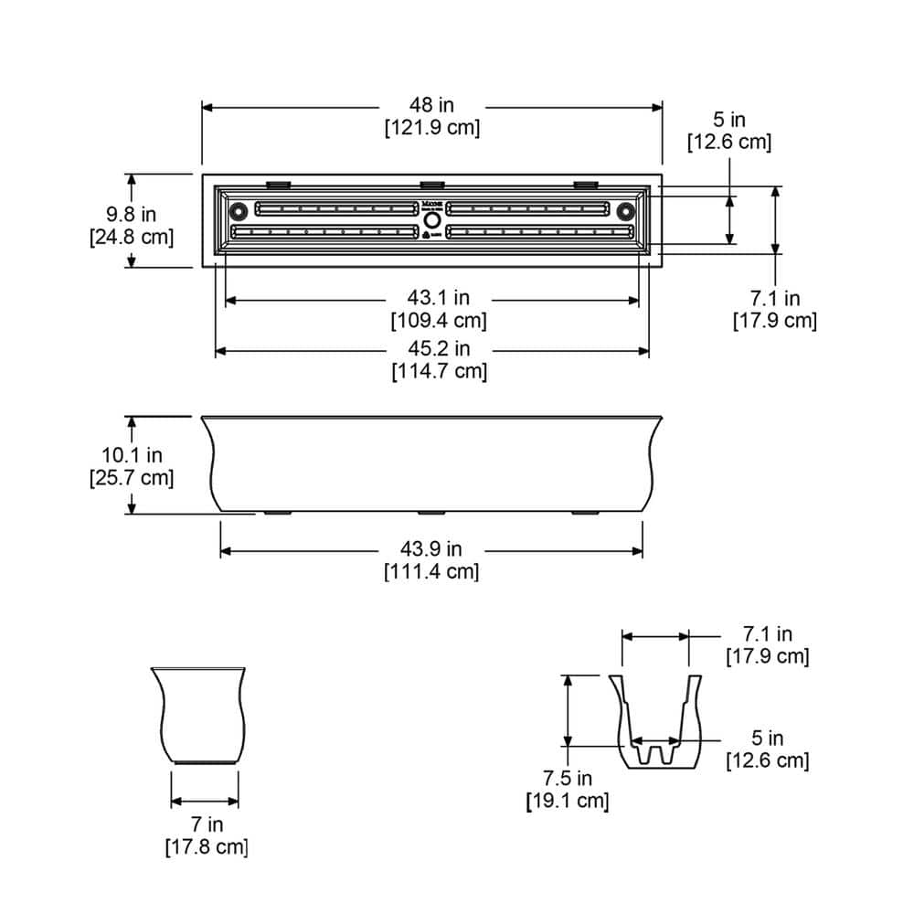 Mayne Valencia 48 in. x 10 in. Espresso Polyethylene Window Box 5872-ES