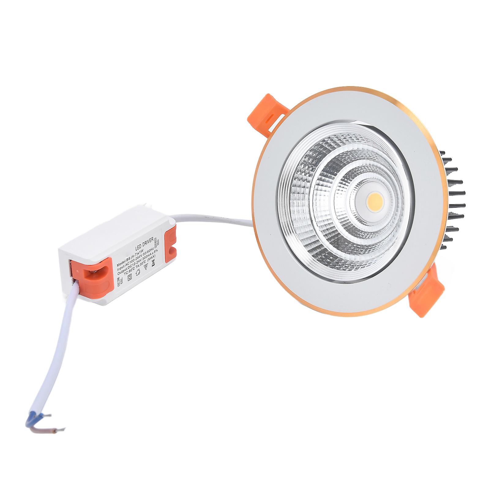 Recessed Lighting 4.3in Hole 7W Warm Light 3000K Adjustable Angle LED Halo Light for Hallway Kitchen Bedroom 100‑264V