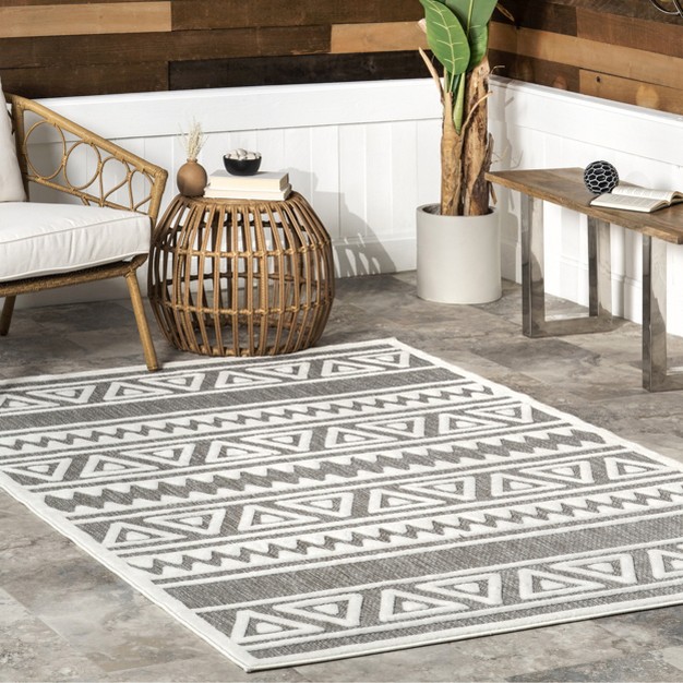 Nuloom Lanelle Banded Indoor outdoor Patio Area Rug