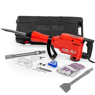 XtremepowerUS 2200-Watt Heavy-Duty Demolition Jack Hammer Concrete Breaker with 3 in. x 12 in. Scaling Chisel Bit and Tool Kit 61118-XPH3