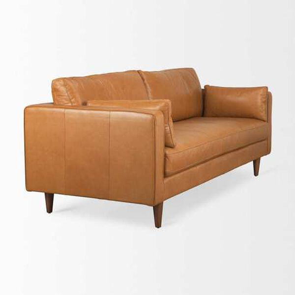 Elton Tan Leather Sofa