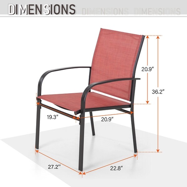 MAISON ARTS 9Piece Patio Dining Set with Expandable Rectangular Metal Table and 8 Textilene Dining Chairs