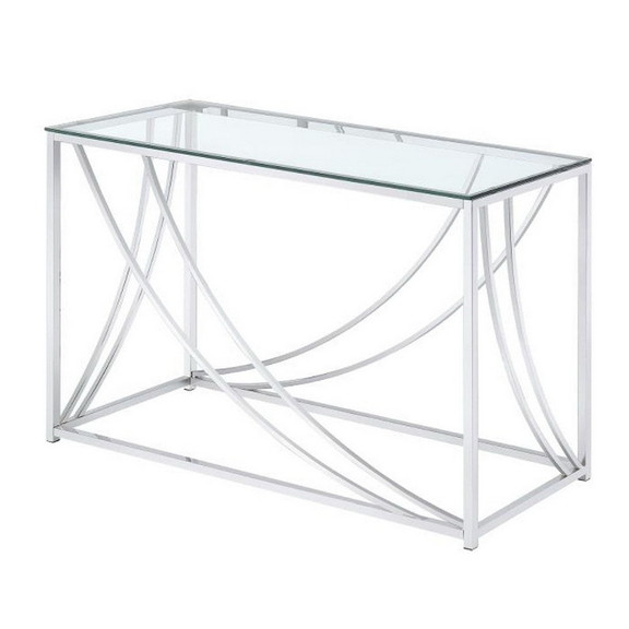 Benjara BM206487 Glass Top Rectangular Sofa Table ...