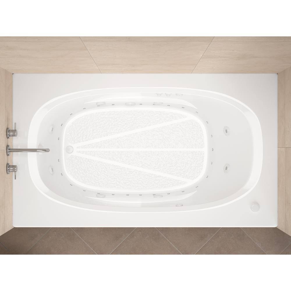 Universal Tubs Tiger's Eye 6 ft. Rectangular Drop-in Whirlpool and Air Bath Tub in White HD3672PDL