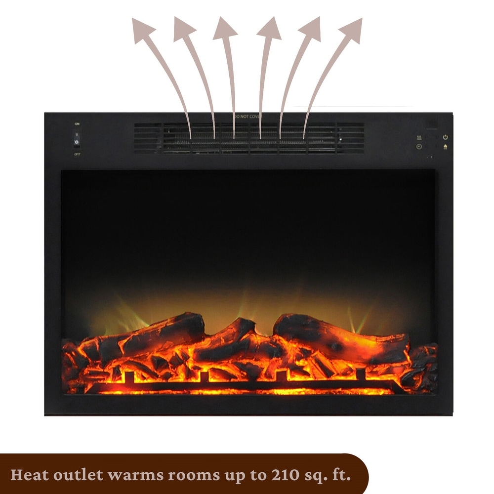 Cambridge 32 In. Sawyer Industrial Electric Fireplace Mantel with Realistic Log   Grate Insert and Color Changing Flames  White