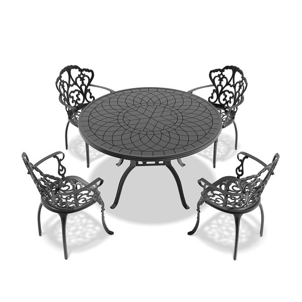 (Cushions In Random Colors)7Piece Set Of Cast Aluminum Patio Furniture With Cushions