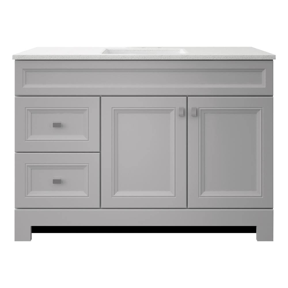 Home Decorators Collection Sedgewood 48.5 in. W Configurable Bath Vanity in Dove Gray with Solid Surface Top in Arctic with White Sink PPLNKDVR48D