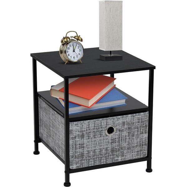 Nightstand 1-Drawer Shelf Storage - Bedside Furniture End Table Chest - - 30821853