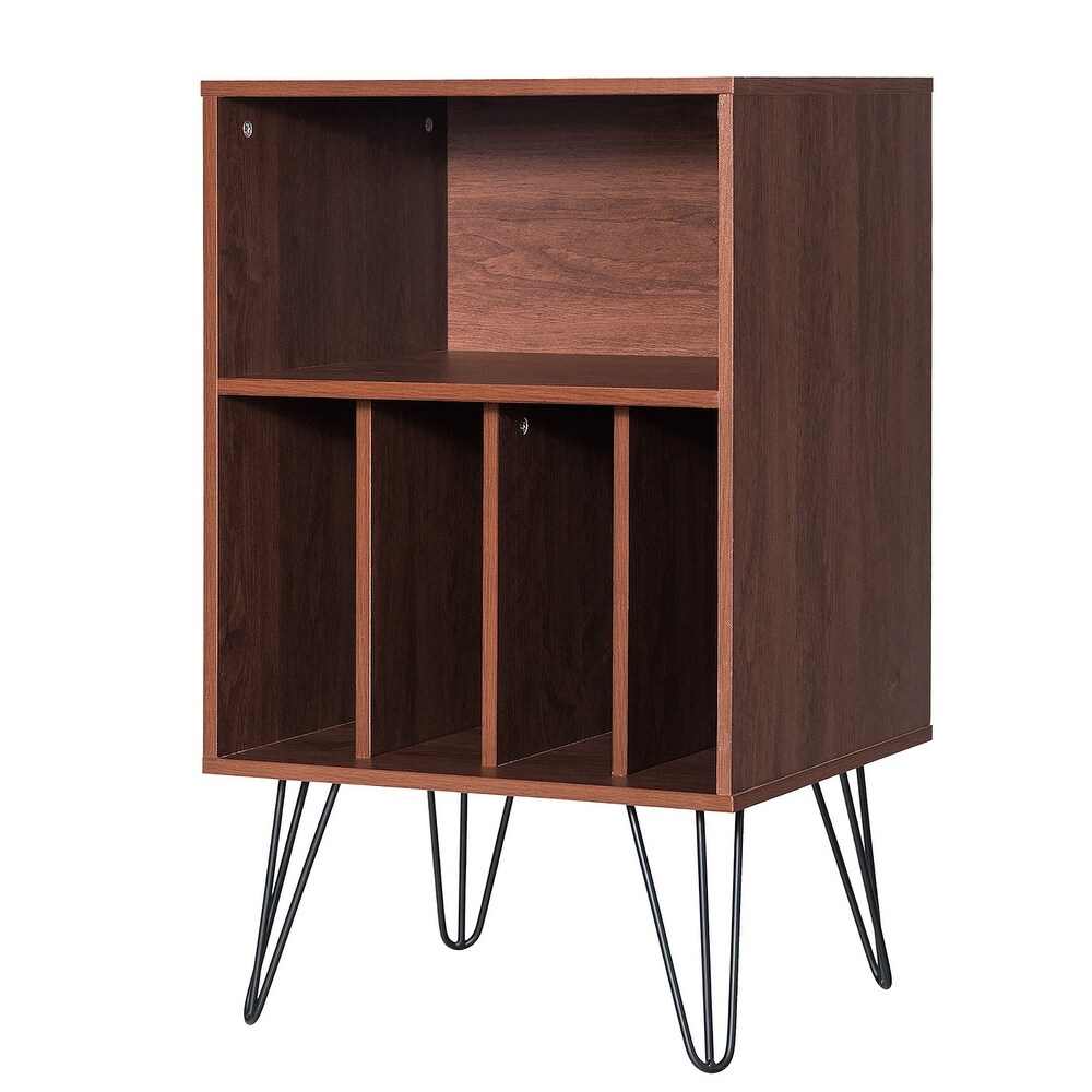 End Table Free Standing Record Player Stand Turntable Storage Cabinet