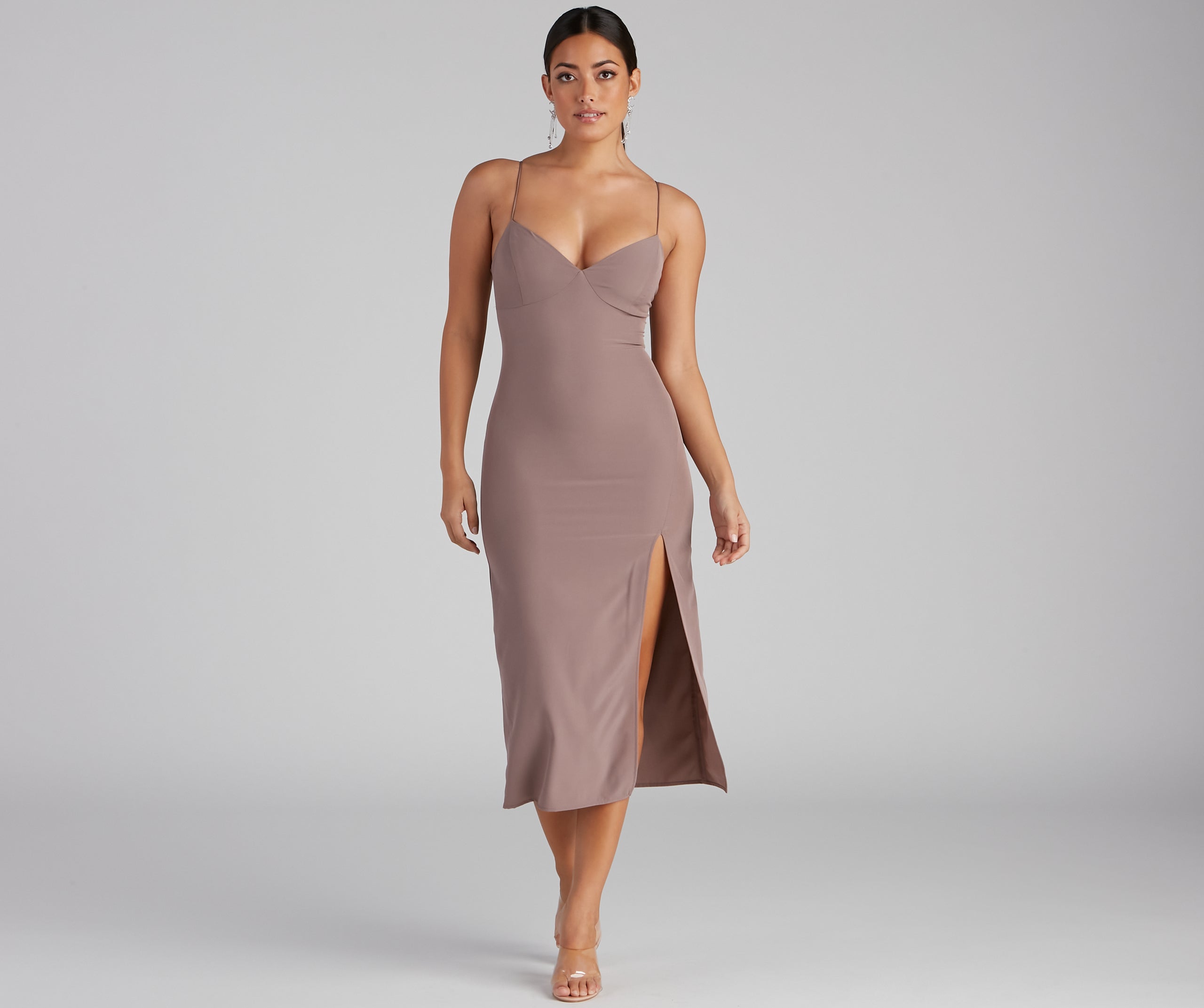 Effortlessly Chic High Slit Slip Dress