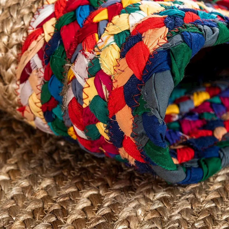 Unique Loom Manipur Braided Jute Blend Rug