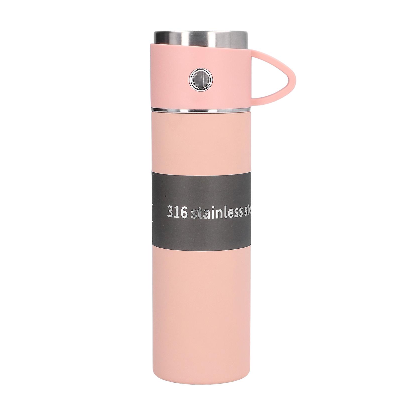 500ml Vacuum Insulated Cup Stainless Steel Thermal Bottle Portable Vacuum Mug Flask for OutdoorPink