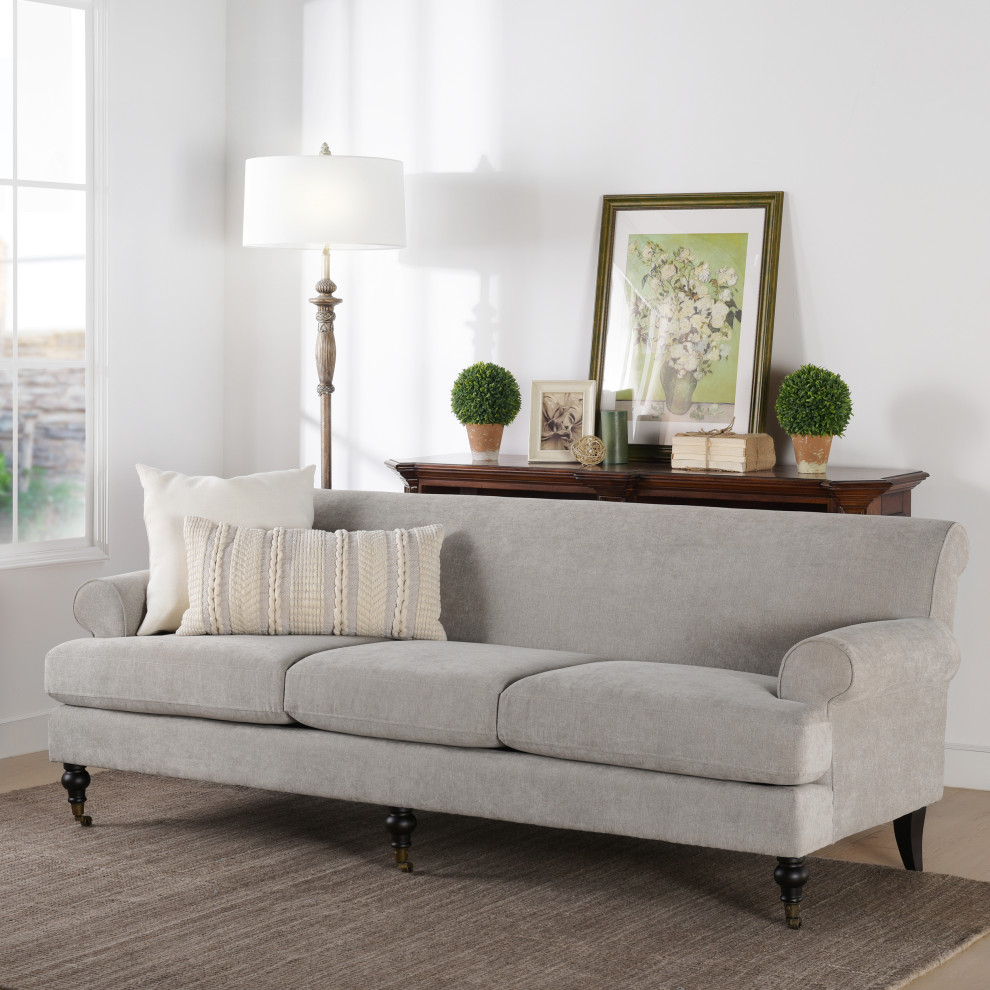 Alana Lawson Three Cushion Tight Back Sofa   Traditional   Sofas   by Jennifer Taylor Home  Houzz