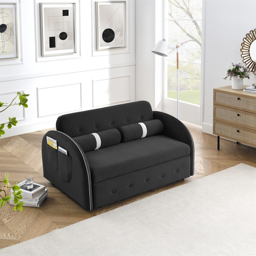 Pull Out Sleep Sofa Bed Loveseats Sofa Couch Adjsutable Backrest