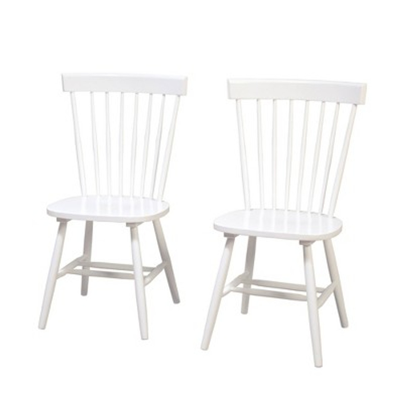 Set of 2 Venice High Back Contemporary Windsor Dining  Chairs White - Buylateral