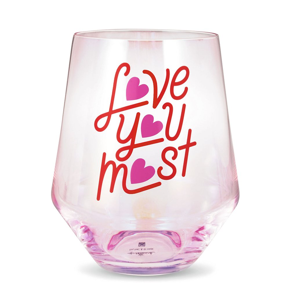 Hallmark  Love You Most Jumbo Stemless Wine Glass, 43 oz.