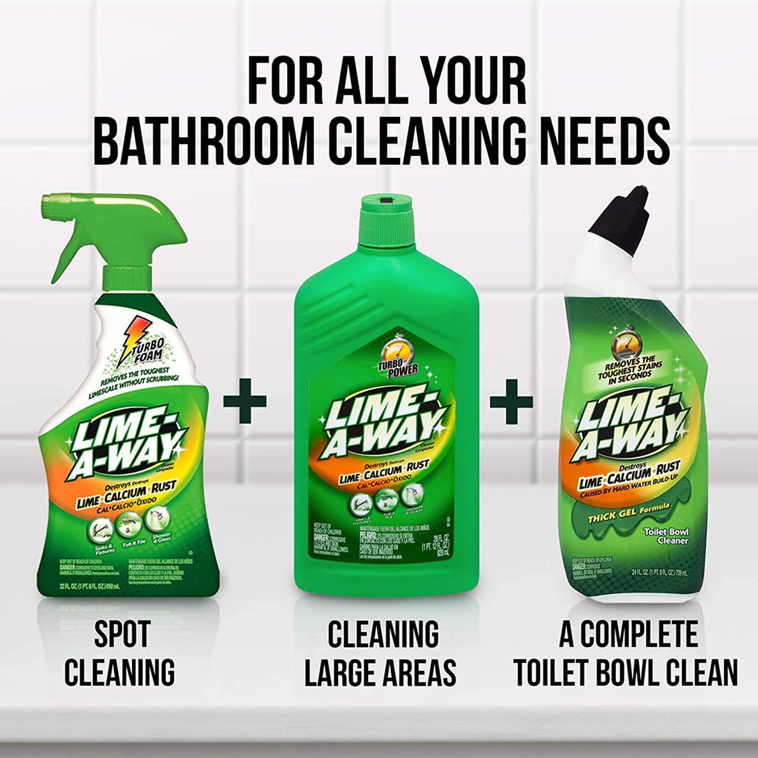 Lime-A-Way Liquid Toilet Bowl Cleaner Remove Lime Calcium Rust 16 oz 3 Pack