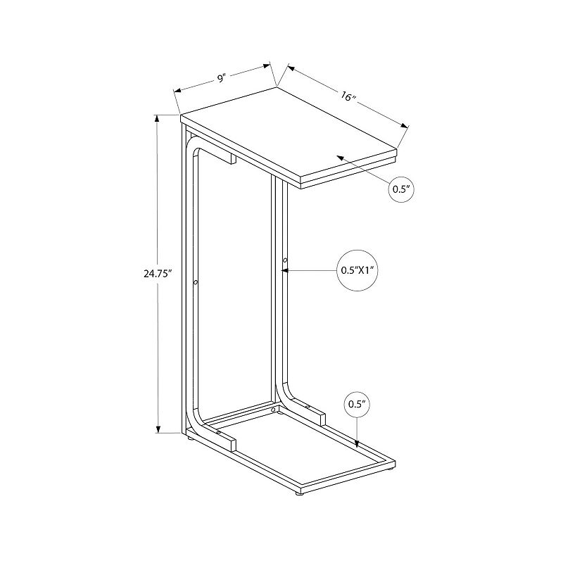 Monarch C-Shape Contemporary End Table