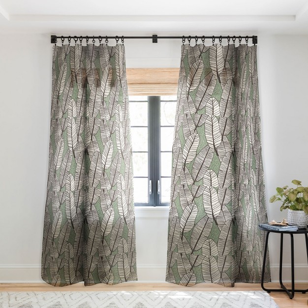 Alisa Galitsyna Tropical Banana Leaves Pattern Single Panel Sheer Window Curtain Society 6