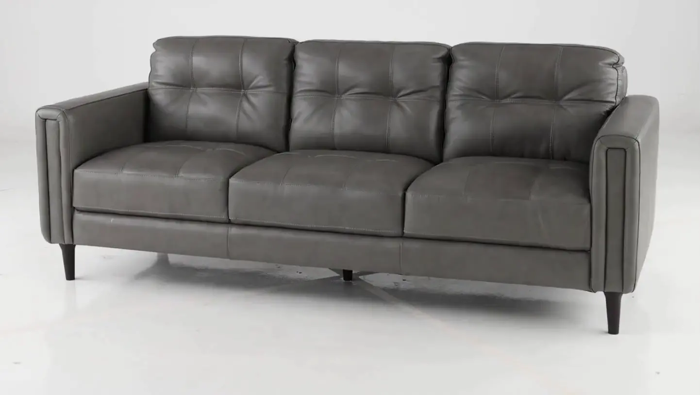 Verona Gray Leather Sofa