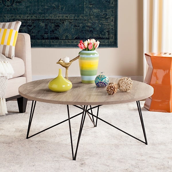 SAFAVIEH Mid-Century Modern Maris Light Grey/Black Coffee Table - 33.5