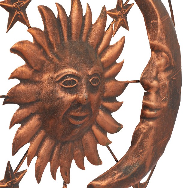 Metal Sun And Moon Indoor Outdoor Wall Decor With Stars Bronze Olivia amp May