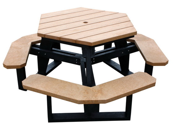 Vestil PT PHX 3944 BKCD picnic table poly hex 3944...