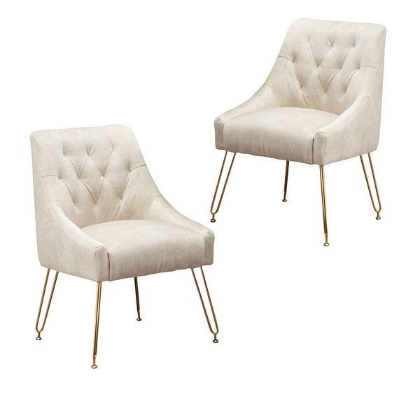 2 pcs Velvet Upholstered Accent Chairs - N/A