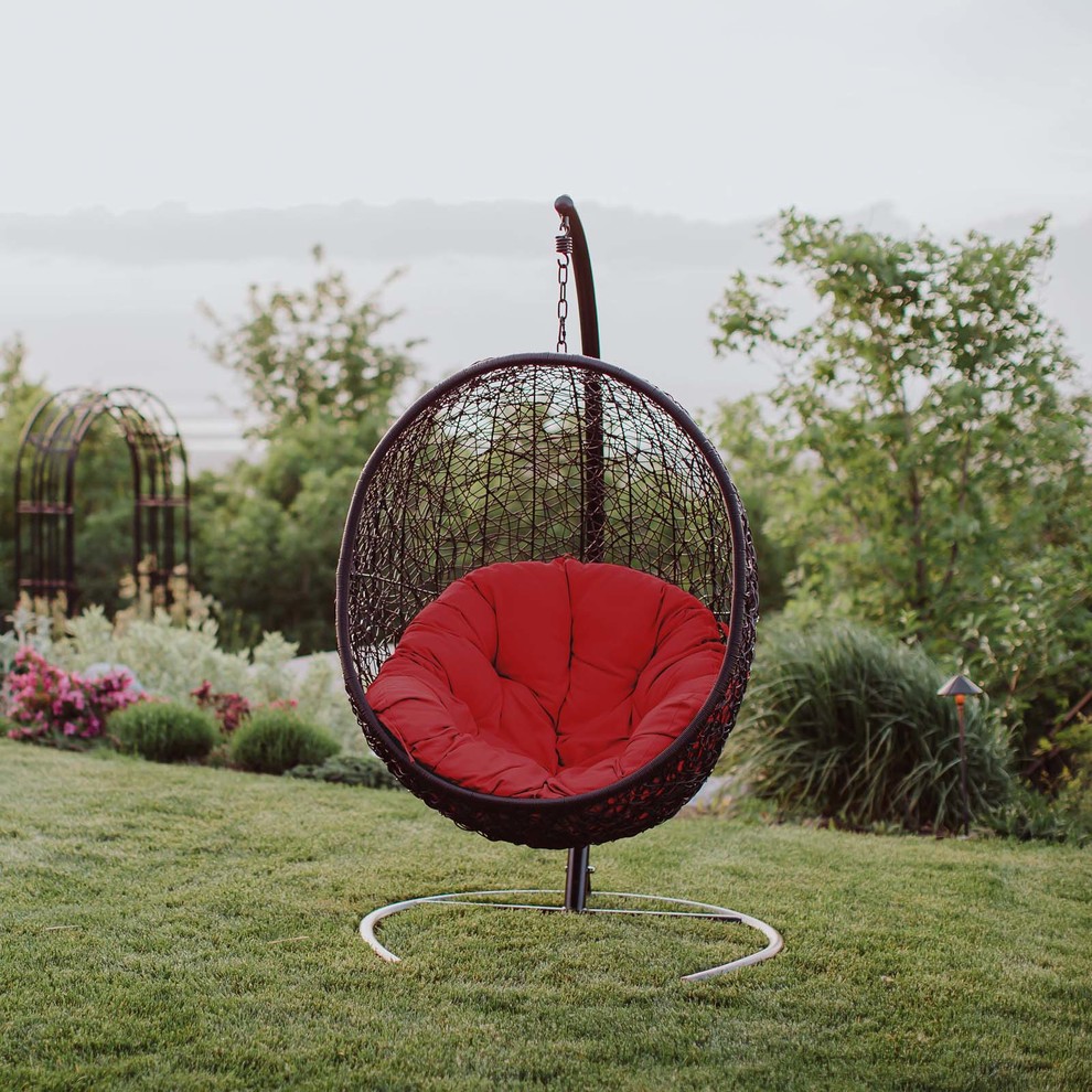 Modern Urban Living Outdoor Swing Lounge Chair  Rattan Wicker   Modern   Hammocks And Swing Chairs   by House Bound  Houzz