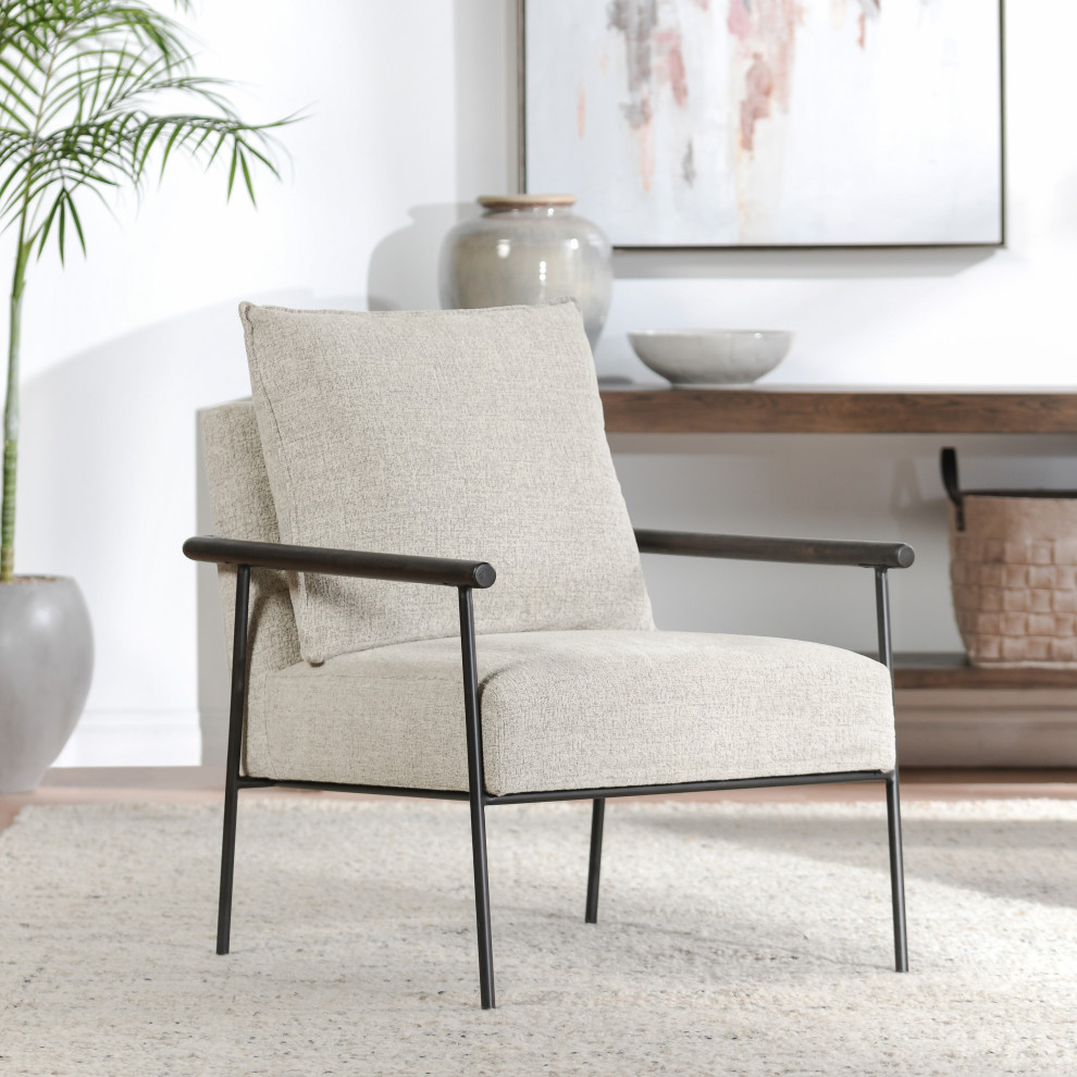 Eliicott Accent Chair Beige   Midcentury   Armchairs And Accent Chairs   by Kosas  Houzz