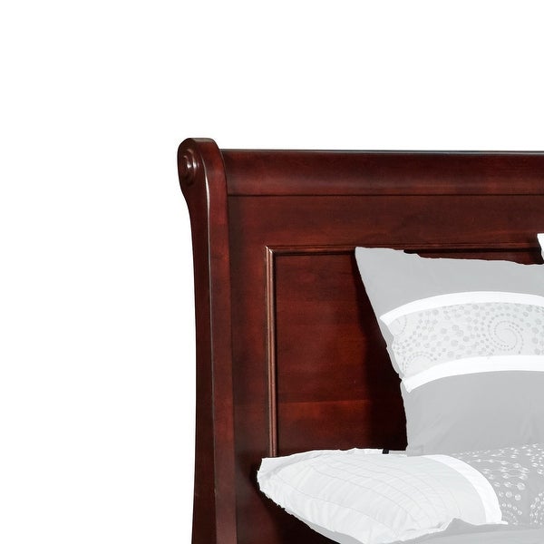 Wooden Sleigh Design Panel Headboard with Bracket Feet， Brown - - 36764781