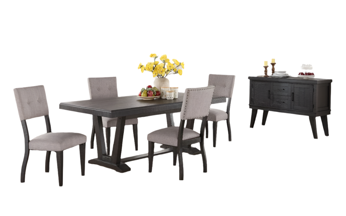 Ashen Echo Dining Table with 4 Chairs