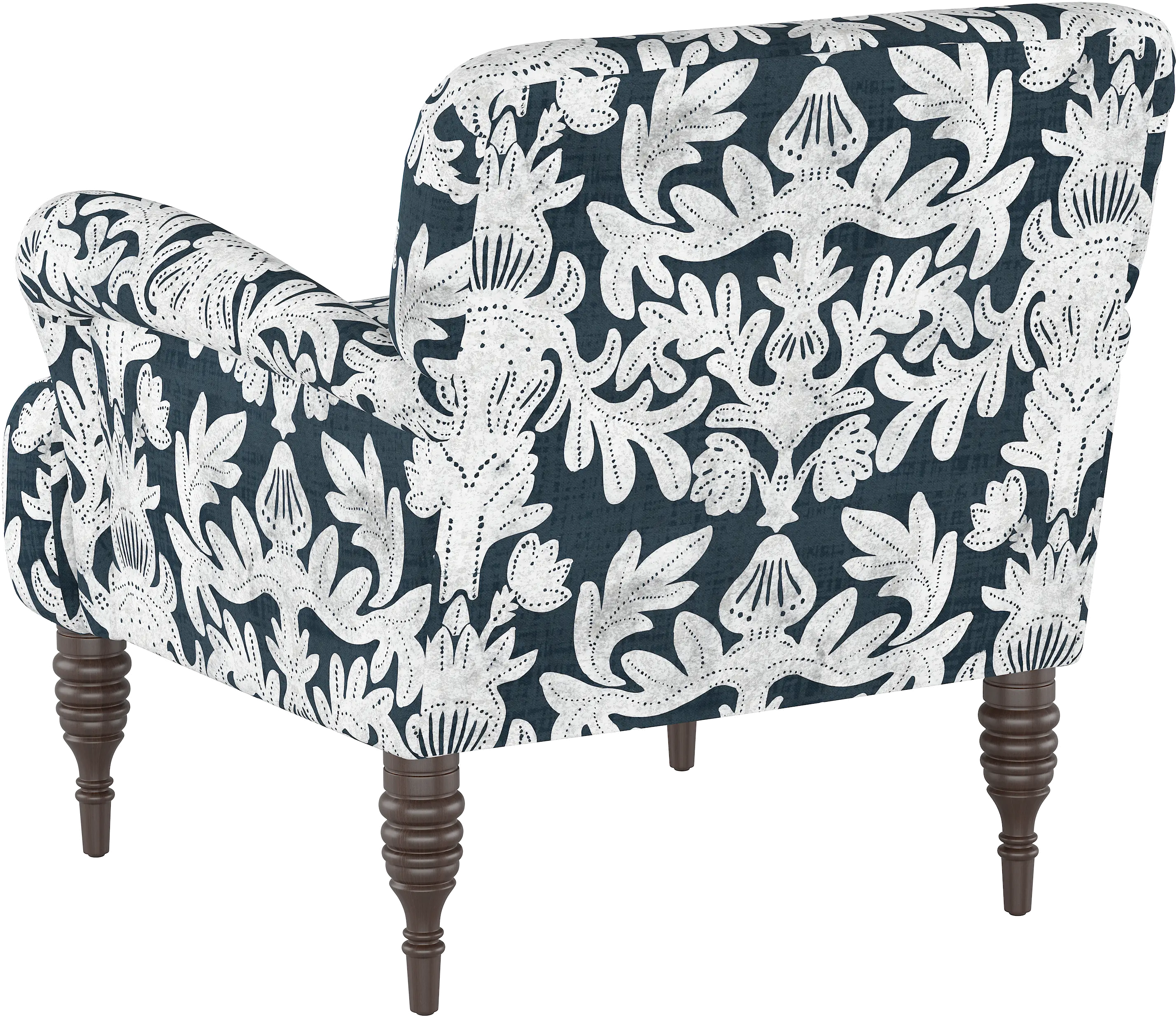 Cherrie Navy Floral Accent Chair - Skyline Furniture