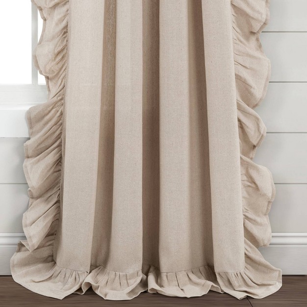 Linen Ruffle Window Curtain Panels Light Lush D cor