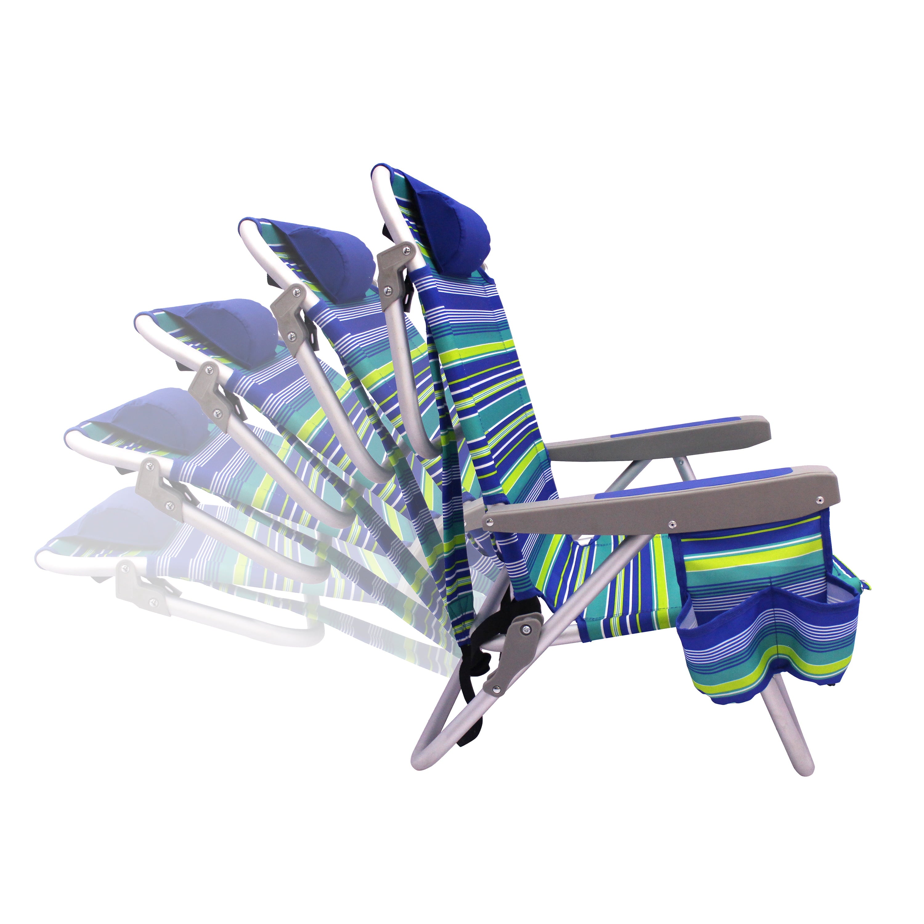 Mainstays Backpack Aluminum Beach Chair - Multi-color