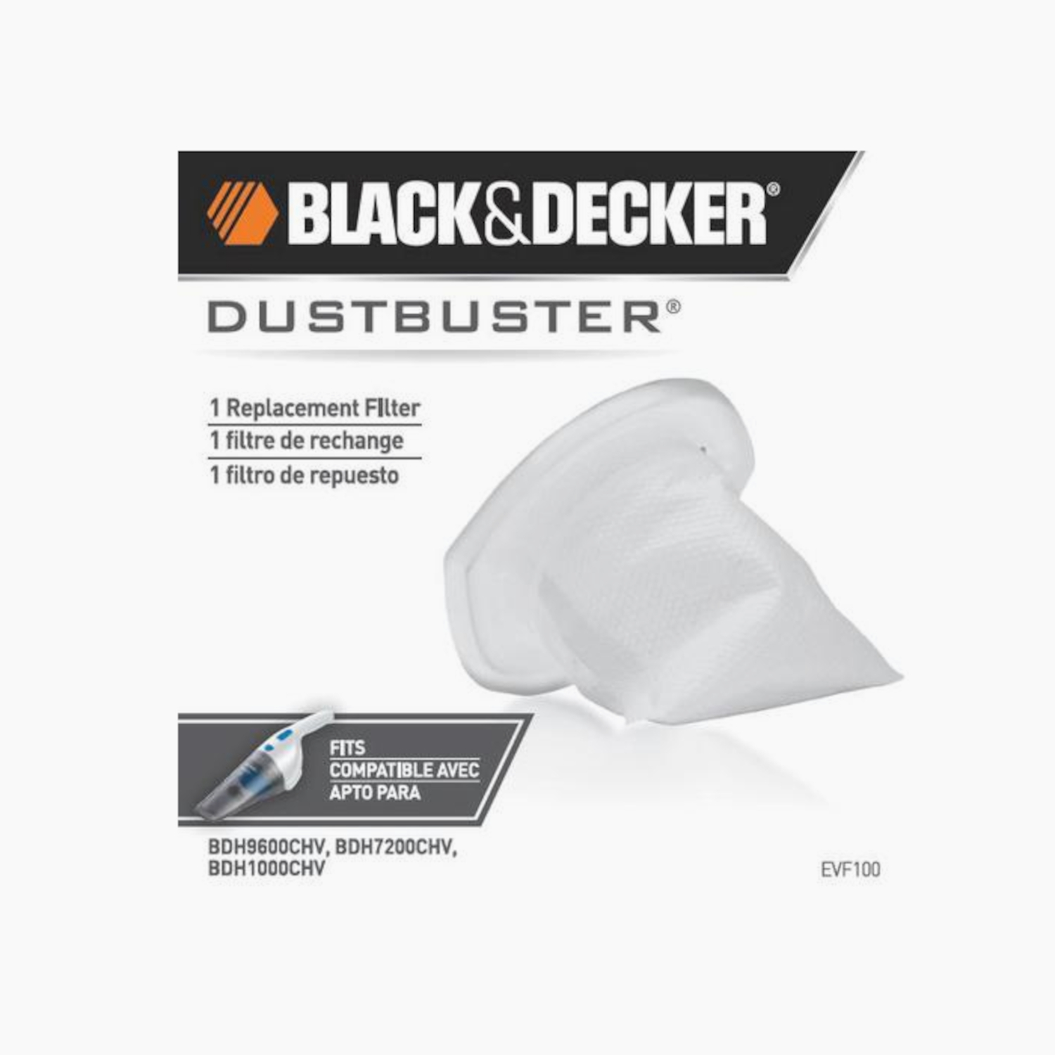 Black+Decker Vacuum Filter For Filter 1 pk