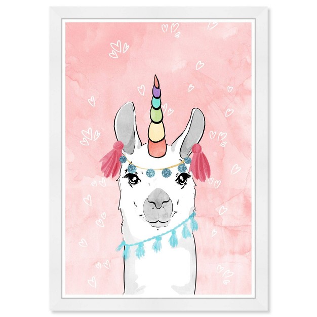 X 21 quot Lovely Unicorn Llama Fantasy And Sci fi Framed Art Print Wynwood Studio