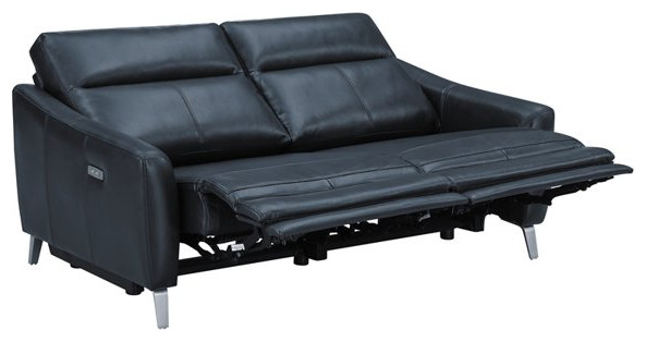 Power Recliner Sofa  Faux Leather Upholstery With USB Charging Ports   Contemporary   Sofas   by Decorn  Houzz