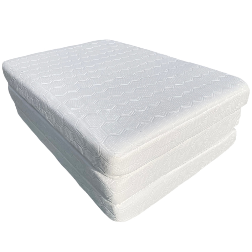 Full Size Tri Fold Folding Mattress Foam Topper Foldable Bed   4\