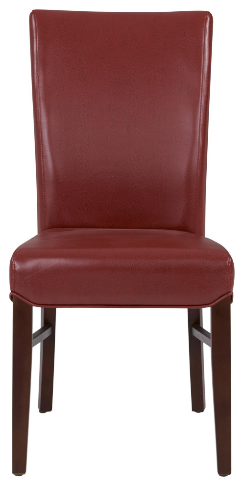 Ridge Bonded Leather Chair  Pomegranate (Set Of 2)   Contemporary   Dining Chairs   by Virgil Stanis Design  Houzz