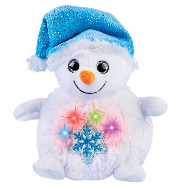 Collections Etc Lighted Color Changing amp Singing Plush Snowman Figurine 5 5 X 5 5 X 8