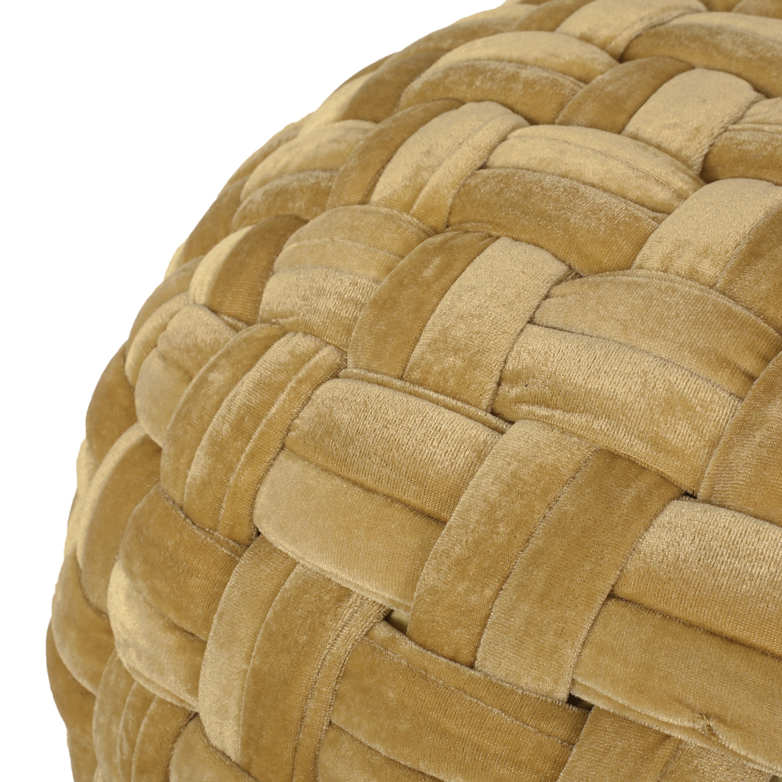 Colerain Modern Glam Handcrafted Cable Weave Velvet Round Pouf